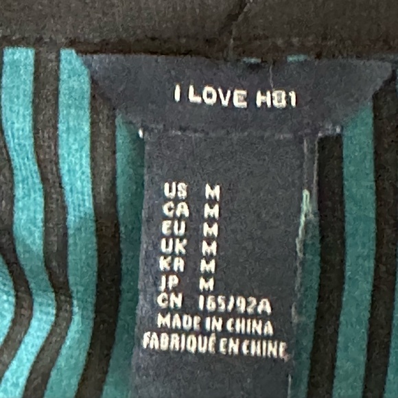 Forever 21 sz med blouse button down long sleeve black & Turquoise - Picture 11 of 13